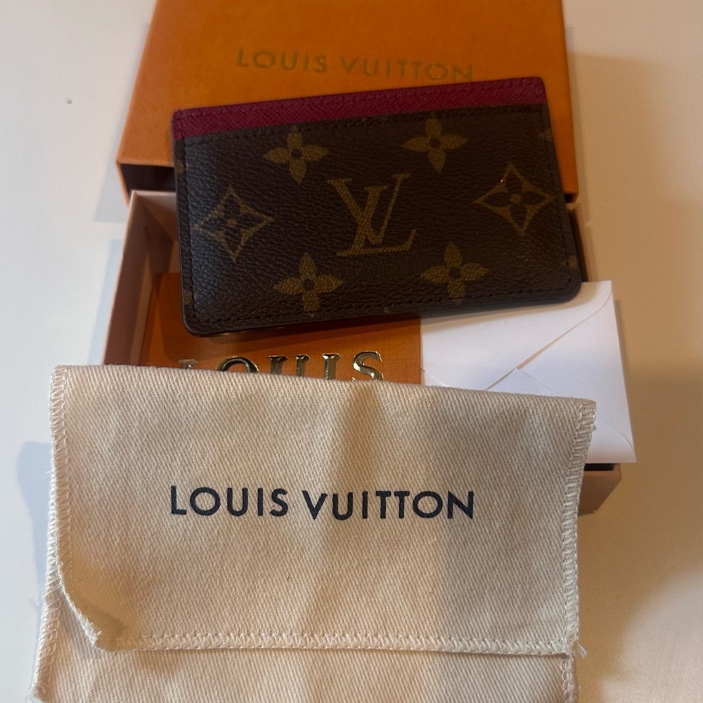 Louis Vuitton Brown and Burgundy Monogram Card Case